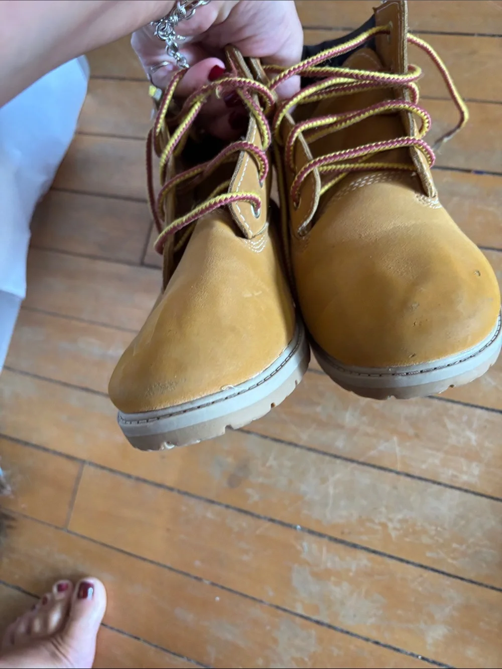 Kids Wonder Nation Tan Work-Style Lace-Up Boots with Padded Collar